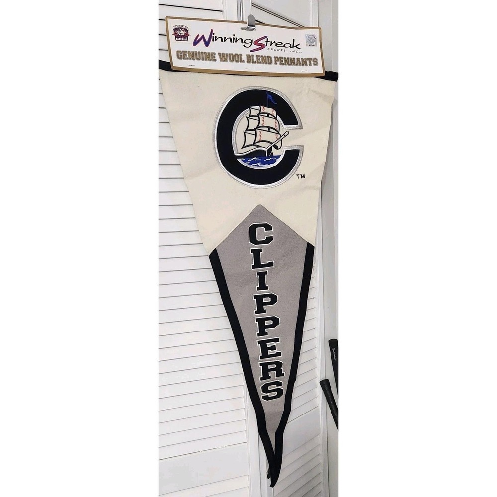Vintage Columbus Clippers Minor League Baseball 37" Big Tall Pennant Wool Blend